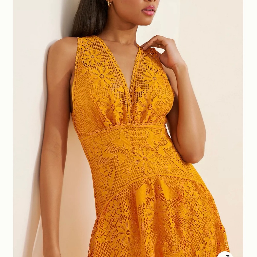 Farm Rio tropical lace parrot Midi Dress - Picture 2 of 12
